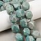 Natural Amazonite Beads Strands, Oval, Faceted, with Seed Beads, 13~19x11~15.5x11~14mm, Hole: 0.8~1.2mm, about 17~23pcs/strand, 15.35''~15.75''(39~40cm)
