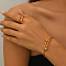 Stainless Steel Round Cuff Bangle & Rings for Women, Golden