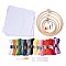 DIY Cross Stitch Counted Kits, including Threads, Bamboo Embroidery Hoop, Aida Cloth, Threader, Scissor, Blunt Needle, Seam Ripper, Thread Winding Board, Thimble, Mixed Color, 74pcs/set