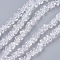 Transparent Glass Beads Strands, Faceted, Triangle, Clear, 3x4x3mm, Hole: 1mm, about 125~135pcs/strand, 12.60~13.3 inch(32~34cm)