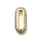 Brass Micro Pave Clear Cubic Zirconia Oval Linking Rings, Long-Lasting Plated, Lead Free & Cadmium Free, Rack Plating, Real 18K Gold Plated, 18x8x3mm, Inner Diameter: 3x13mm