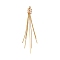 Brass Micro Pave Clear Cubic Zirconia Big Pendants, Leaf Tassel, Real 18K Gold Plated, 103x8x3mm, Hole: 2mm