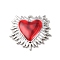 304 Stainless Steel Pendants, Sacred Heart, with Enamel, Stainless Steel Color, 22.5x24.5x3.5mm, Hole: 1.6mm
