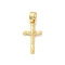 Brass Pendants, Cross Charms, Real 16K Gold Plated, 18.5x10x1.5mm, Hole: 3x5mm