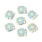Painted Opaque Acrylic Beads, Rectangle, Light Sky Blue, 9x10.8x3mm, Hole: 1.6mm, about 2000pcs/500g