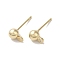 Brass Studs Earrings Finding, Lead Free & Cadmium Free, Round, Real 24K Gold Plated, 17x5mm, Hole: 1.5mm, Pin: 12x1mm