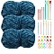 Knitting Tool Kits, with Chenille Yarn & Needle & Stitch Marker, for Blanket Pillows Craft Crochet Yarns, Steel Blue, 225x145x65mm