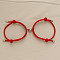 Alloy Heart-shaped Magnetic Braided Rope Bracelets for Couple Girlfriends, Red, 5-1/2~10-1/4 inch(14~26cm)