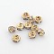 Brass Rhinestone Spacer Beads, Grade AAA, Straight Flange, Nickel Free, Light Gold Metal Color, Rondelle, Crystal, 5x2.5mm, Hole: 1mm