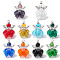 Faceted Glass Pendants, Angel Charm, with Antique Silver Alloy Wing and Platinum Iron Loop & Glass Seed Beads & Glass Pearl Beads, Mixed Color, 31x22x21mm, Hole: 1.6mm