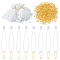 1000Pcs Rectangle Polyester & Plastic Tag Chains, with 1000Pcs Golden Toen Iron Kilt Pins, White, Tag Chain: 17x0.7x0.25cm