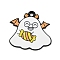 Halloween Alloy Enamel Pendants, Black, Ghost, 22x23x1mm, Hole: 1.6mm