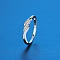 Twist Brass Micro Pave Clear Cubic Zirconia Finger Rings, Platinum, US Size 6(16.5mm)