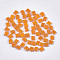 2-Hole Opaque Glass Seed Beads, Lustered, Rectangle, Orange, 5x4.5~5.5x2~2.5mm, Hole: 0.5~0.8mm