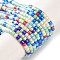 Handmade Lampwork Beads Strands, Disc Beads, Light Blue, 2.5x2mm, Hole: 1mm, about 224pcs/strand, 15.55 inch(39.5cm)