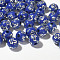 Plating Acrylic Beads, Round with Cross, Dark Blue, 8mm, 1800pcs/bag