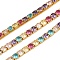 925 Sterling Silver Colorful Cubic Zirconia Chains, for Tennis Bracelets Necklaces Making, Real 18K Gold Plated, 2.5x2mm