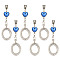 12Pcs Alloy Oval Locket Pendants, with Alloy Glass and Polyester Ribbon, Antique Silver, 86mm