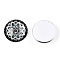Glass Cabochons, Half Round with Kaleidoscope Pattern, Colorful, 25x7.5mm