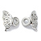 Rack Plating Brass Micro Pave Clear Cubic Zirconia Beads, Long-Lasting Plated, Butterfly, Platinum, 15x7x10mm, Hole: 2.6mm