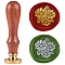 Wax Seal Stamp Set, Sealing Wax Stamp Solid Brass Head,  Wood Handle Retro Brass Stamp Kit Removable, for Envelopes Invitations, Gift Card, Flower, 83x22mm, Stamps: 25x14.5mm
