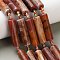 Natural Fire Crackle Agate(Dyed & Heated) Beads Strands, Column, FireBrick, 40~41.5x10.5~11.5mm, Hole: 3mm, about 8pcs/strand, 15.35~16.14''(39~41cm)