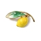 Golden Alloy Enamel Brooch, Exquisite Lapel Pin for Women Men, Fruit, Lemon, 37x20mm