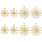 8Pcs 2 Styles Brass Micro Pave Cubic Zirconia Pendants, Flower, Real 18K Gold Plated, 15~21x14~17x4~5.5mm, Hole: 1~1.6mm, 4pcs/style