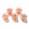 Handmade Gold Foil Lampwork Beads, Jellyfish, Orange, 8.5~9.5x8.5mm, Hole: 1~1.5mm
