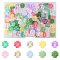 120Pcs 10 Styles Transparent Spray Painted Glass Beads, Imitation Jade Beads, Clover, Mixed Color, 10x10x5mm, Hole: 1mm, 10pcs/style