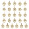 Brass Micro Pave Clear Cubic Zirconia Pendants, Wing with Letter Charms, Lead Free & Cadmium Free, Long-Lasting Plated, Rack Plating, Real 18K Gold Plated, Letter A~Z, 20.5x18x3.5mm, Hole: 4.5x3.5mm