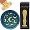 Brass Wax Seal Stamp with Wood Handle, for DIY Scrapbooking, Moon, 25mm
