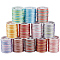 12 Rolls 12 Colors Polyester Cord, for Jewelry Making, Mixed Color, 0.5mm, 24 Gauge, about 20m/roll, 1 roll/color