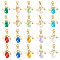 Glass Teardrop Pendants, with Stainless Steel Pendants and Alloy Lobster Claw Clasps, Mixed Color, 35mm, 20pcs/set