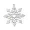 Christmas 201 Stainless Steel Pendants, Snowflake, 41x38x1mm, Hole: 1.8mm