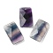 Natural Fluorite Pendants, Rectangle, Faceted, 30~30.5x18~18.5x6~6.5mm, Hole: 1.5mm