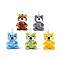 Handmade Lampwork Pendants, Bear Charms, Mixed Color, 27.5~30x16.5~17.5x14~17mm, Hole: 2~3.5mm
