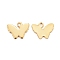 201 Stainless Steel Charms, Butterfly, Real 24k Gold Plated, 8.5x11.5x0.7mm, Hole: 1.2mm