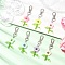 Acrylic Pendant Decorations, with Alloy Clasps, Flower, Mixed Color, 72~73mm