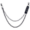 1Pc Alloy Double Layer Chain Belts for Pants, with Alloy Swivel Clasps, Gunmetal, 553mm