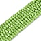 Opaque Glass Beads Strands, Bone Shape, Faceted, Yellow Green, 2~2.5x3.5~4x2.5~3mm, Hole: 0.7~0.8mm, about 142~160pcs/strand, 11.61~15.35 inch(29.5~39cm)