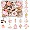 28Pcs 14 Styles Beach Holiday Theme Alloy Enamel Pendants, Light Gold, Mixed Shape, Pearl Pink, 15~23.5x9~23x1~1.5mm, Hole: 1.2~1.8mm, 2pcs/style