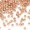 Brass Crimp Beads, Rose Gold, 2x1.5mm, Hole: 1mm