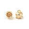 Brass Charms, Long-Lasting Plated, Flower, Real 14K Gold Plated, 7x5.5x6mm, Hole: 1.2mm
