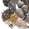 Natural Grey Agate Pendants, with 201 Stainless Steel Finding, Gourd, 22~23x13mm, Hole: 4x7mm