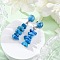 Synthetic Turquoise Dangle Stud Earrings, with 304 Stainless Steel Stud Earring Findings for Women, Flat Round with Chip, 36~37x8~10mm