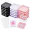 24Pcs 3 Colors Plastic Nail Art Tool Boxes, 2Sheets Plastic Nail Art Double-sided Tape, 32Pcs Paper Nail Art Display Cards, Mixed Color, 55x5x0.5mm
