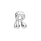 Brass Pendants, Letter A~Z Charms, Letter R, 22x18mm