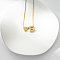 Heart Initial Brass Micro Pave Clear Cubic Zirconia Pendant Necklaces, Golden, Letter E, 16.14 inch(41cm)