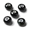 Handmade Porcelain Beads, Rondelle, Black, 12x7mm, Hole: 3.3mm